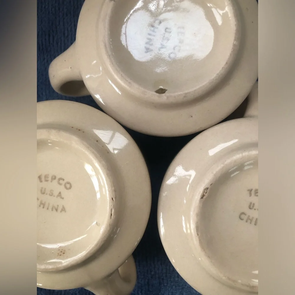 6 Pcs. Tepco China Tan Cup And Plate Set USA